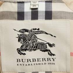 Pre Owned Burberry Stone Beige Gabardine Short Trench Coat S