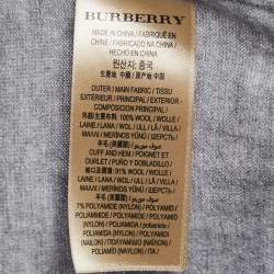 Burberry Grey Wool Patch Detail Buttoned Cardigan XS