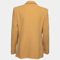Pre Owned Burberry Vintage Beige Wool & Cashmere Single-Breasted Blazer M