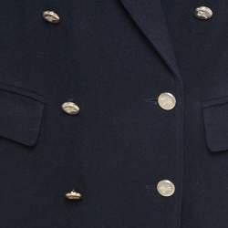 Pre Owned Burberry Vintage Navy Blue Wool & Cashmere Blazer M