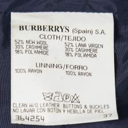 Pre Owned Burberry Vintage Navy Blue Wool & Cashmere Blazer M