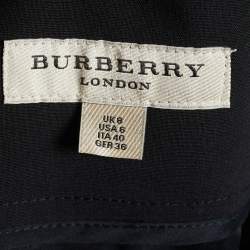 Pre Owned Burberry Black Wool Pencil Skirt S