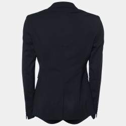 Burberry Black Wool Button Front Blazer S