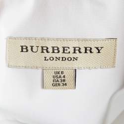 مملوكة مسبقًا Burberry White Cotton Button Front Shirt S