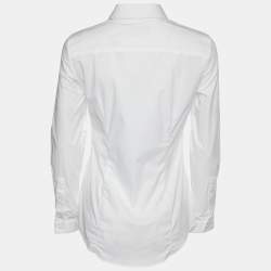 مملوكة مسبقًا Burberry White Cotton Button Front Shirt S