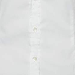 Pre Owned Burberry White Cotton Fitted Shirt S