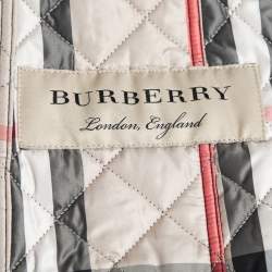 Pre Owned Burberry Navy Blue Synthetic Kencott Quilted Jacket S