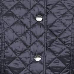 Pre Owned Burberry Navy Blue Synthetic Kencott Quilted Jacket S
