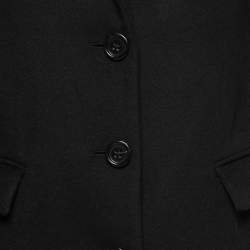 Pre Owned Burberry Black Wool Single-Breasted Coat M