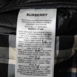 Pre Owned Burberry Blue Paneled Check Print Cotton Quilted Jacket M