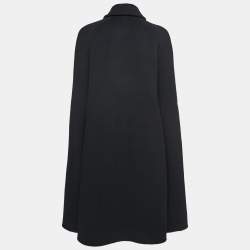 Pre Owned Burberry Black Cashmere Cape Coat XS