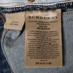 Pre Owned Burberry Blue Denim Mid Rise Skinny Jeans M Waist 30"