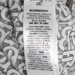 Pre Owned Burberry White Monogram Patterned Mesh T-Shirt S