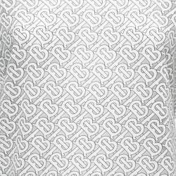 Pre Owned Burberry White Monogram Patterned Mesh T-Shirt S
