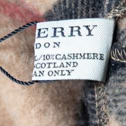Burberry Beige Nova Check Wool & Cashmere Fringed Short Cape (One Size)