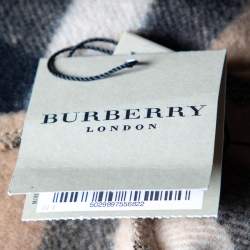 Burberry Beige Nova Check Wool & Cashmere Fringed Short Cape (One Size)