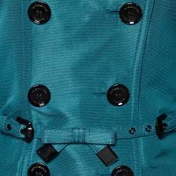 مملوكة مسبقًا Burberry Prorsum Green Synthetic & Silk Trench Coat M