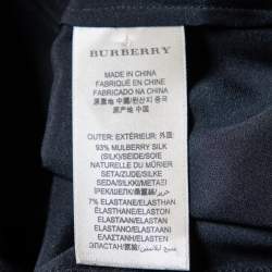 Pre Owned Burberry Black Silk Satin Button Front Shirt XS