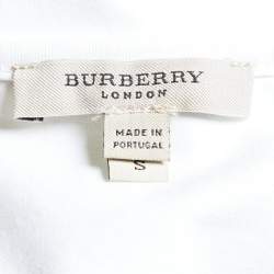 Burberry White Cotton Knit Round Neck T-Shirt S