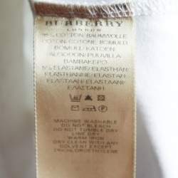 Burberry White Cotton Knit Round Neck T-Shirt S