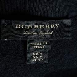 Burberry Black Cotton Knit Asymmetric Mini Dress S