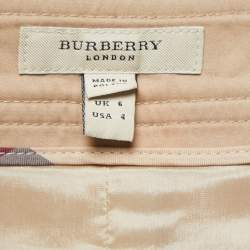 Pre Owned Burberry Beige Cotton Button Front Pleated Short Skirt S