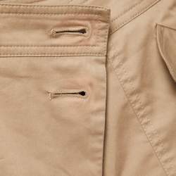 Pre Owned Burberry Beige Cotton Button Front Pleated Short Skirt S