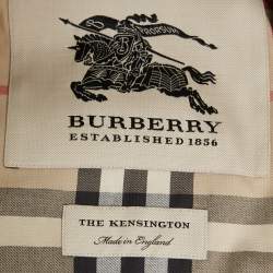Pre Owned Burberry Beige Canvas Double Breasted Kensington Trench Coat M