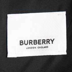 مملوكة مسبقًا Burberry Brown Checked Synthetic Hooded Zip Front Jacket XS
