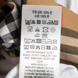 Pre Owned Burberry White Cotton Vintage Checked Half Sleeve T-Shirt M