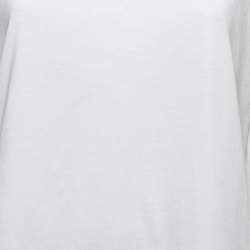 Pre Owned Burberry White Cotton Vintage Checked Half Sleeve T-Shirt M
