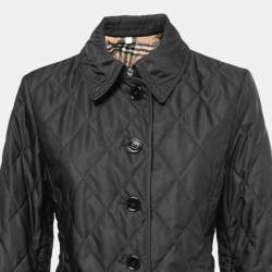 مملوكة مسبقًا Burberry Black Synthetic Diamond Quilted Jacket M