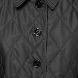 مملوكة مسبقًا Burberry Black Synthetic Diamond Quilted Jacket M