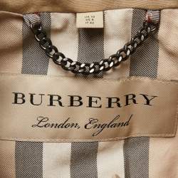 Pre Owned Burberry Beige Gabardine Double-Breasted Belted Trench Coat M