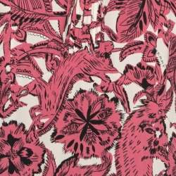 Pre Owned Burberry Pink Printed Silk V-Neck Long Dress M