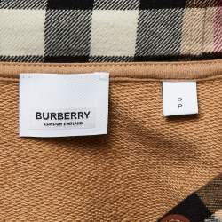 Burberry Beige Cotton Vintage Check Patterned Hoodie S