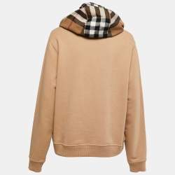 Burberry Beige Cotton Vintage Check Patterned Hoodie S