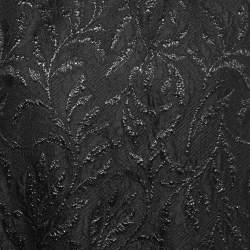 مملوكة مسبقًا Burberry Black Floral Jacquard Contrast Jersey T-Shirt L