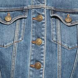Pre Owned Burberry Blue Washed Denim Button Front Jacket S