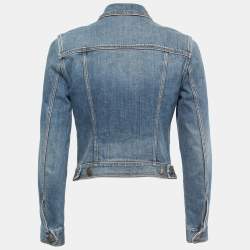 Pre Owned Burberry Blue Washed Denim Button Front Jacket S