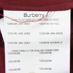 Pre Owned Burberry Pink Wool Single Breasted Coat L