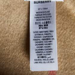 Burberry Beige Cashmere & Wool Fringed Long Poncho (One Size)