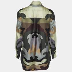 Burberry Multicolor Printed Silk Long Sleeve Shirt XS