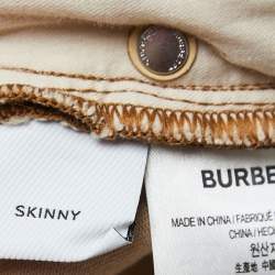 Pre Owned Burberry Beige Denim Slim-Fit Jeans M Waist 28"