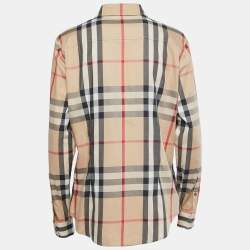 Pre Owned Burberry Beige Nova Check Cotton Button Front Full Sleeve Shirt XL
