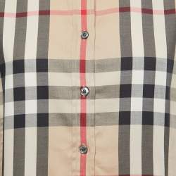 Pre Owned Burberry Beige Nova Check Cotton Button Front Full Sleeve Shirt XL