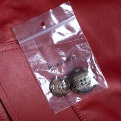 Pre Owned Burberry Red Leather Double Breasted Haddington Trench Coat S