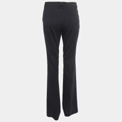 Pre Owned Burberry Black Wool Flared Trousers S