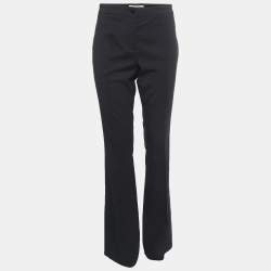 Pre Owned Burberry Black Wool Flared Trousers S