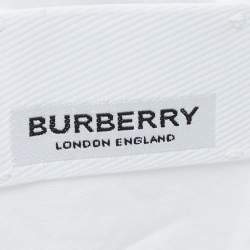 Pre Owned Burberry White Cotton Horseferry Print Mini Belted Shirt Dress L